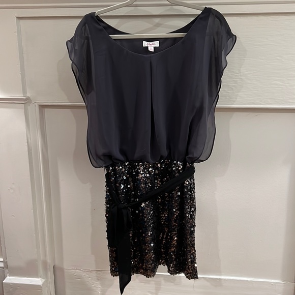 Candie's Dresses Candies Kohls Gray Sequin Chiffon Dress Size Xl